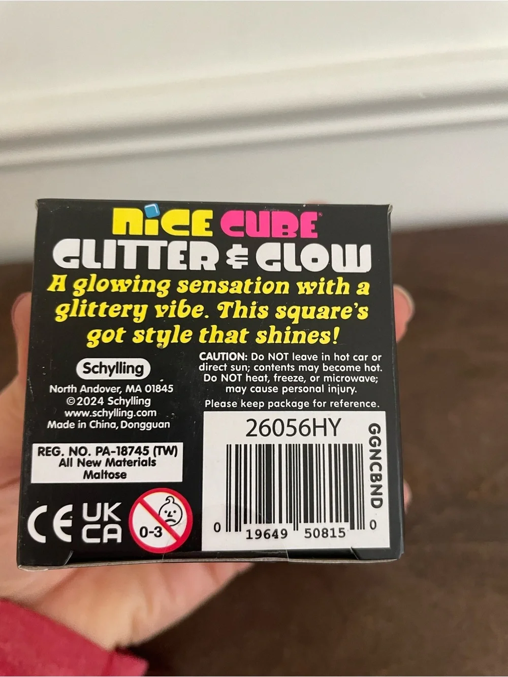 NeeDoh Nice Cube Glitter & Glow - Purple Squish Toy
